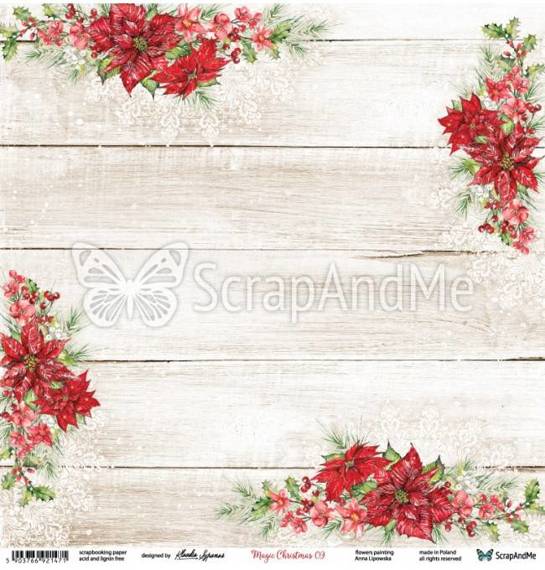 SCRAPandME 30x30cm doppelseitig Scrapbooking Papier 250g, Magic Christmas 01/02