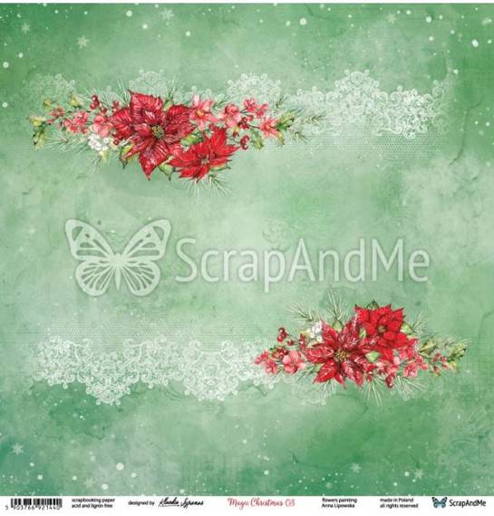 SCRAPandME 30x30cm doppelseitig Scrapbooking Papier 250g, Magic Christmas 03/04