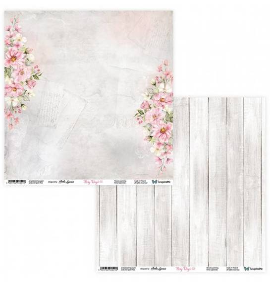 SCRAPandME 6Blatt 30,5x30,5cm doppelseitig Scrapbooking Papier 250g, Rosy Days