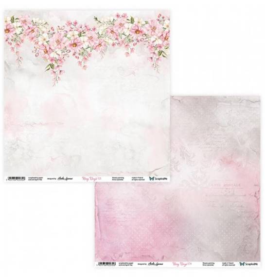 SCRAPandME 6Blatt 30,5x30,5cm doppelseitig Scrapbooking Papier 250g, Rosy Days