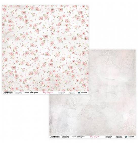 SCRAPandME 6Blatt 30,5x30,5cm doppelseitig Scrapbooking Papier 250g, Rosy Days