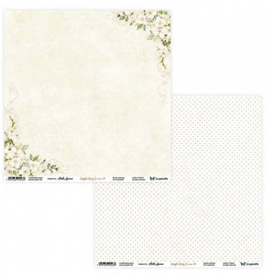 SCRAPandME 6Blatt 30,5x30,5cm doppelseitig Scrapbooking Papier 250g, Simple Story 3 - beige