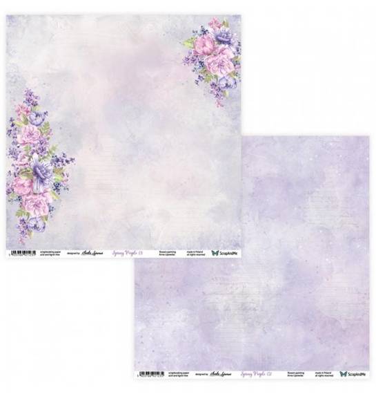 SCRAPandME 6Blatt 30x30cm doppelseitig Scrapbooking Papier 250g, Spring Purple