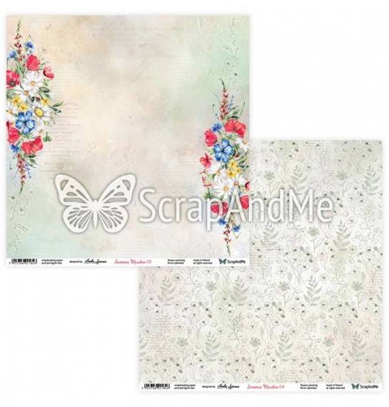 SCRAPandME 6Blatt 30x30cm doppelseitig Scrapbooking Papier 250g, Summer Meadow