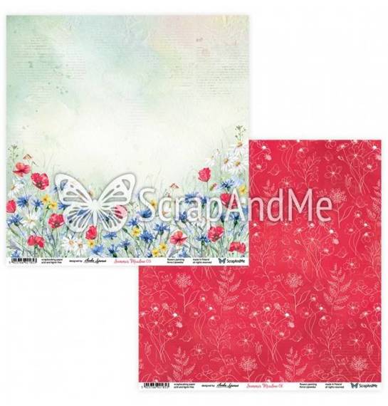 SCRAPandME 6Blatt 30x30cm doppelseitig Scrapbooking Papier 250g, Summer Meadow