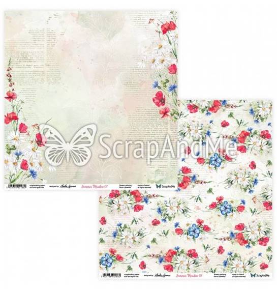 SCRAPandME 6Blatt 30x30cm doppelseitig Scrapbooking Papier 250g, Summer Meadow