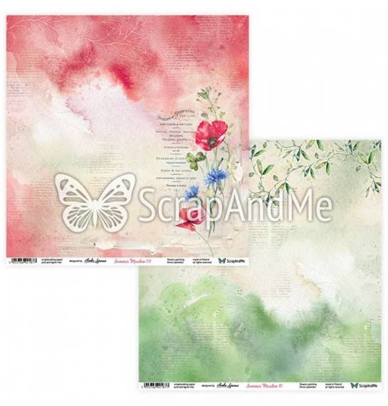 SCRAPandME 6Blatt 30x30cm doppelseitig Scrapbooking Papier 250g, Summer Meadow