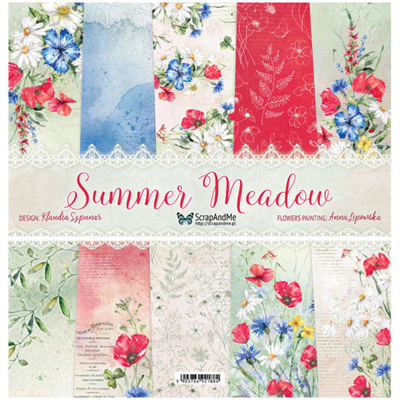 SCRAPandME 6Blatt 30x30cm doppelseitig Scrapbooking Papier 250g, Summer Meadow