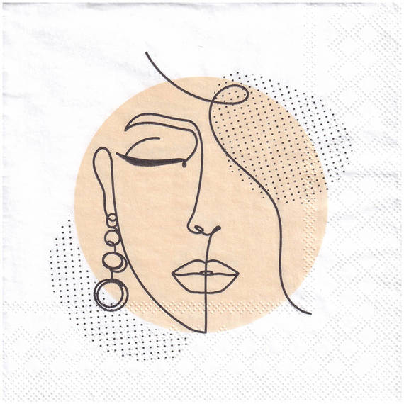 SERVIETTEN 1 Stück Motivservietten Decoupage Napkin 33x33cm, Abstract feminine face