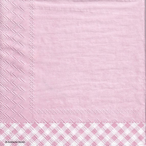 SERVIETTEN 1 Stück Motivservietten Decoupage Napkin 33x33cm - Liebe Storch rosa Storch Geburt