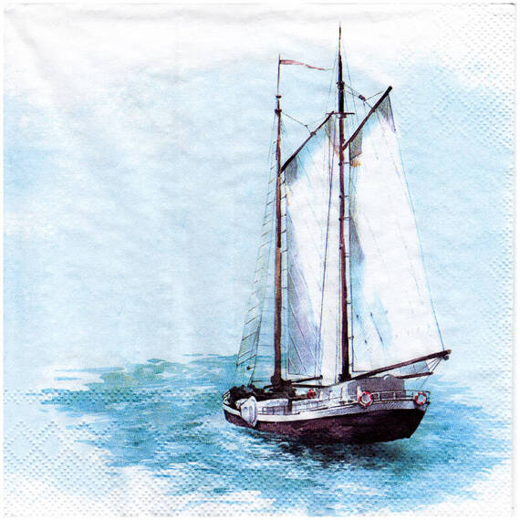 SERVIETTEN 1 Stück Motivservietten Decoupage Napkin 33x33cm, Sail Away Segelboot