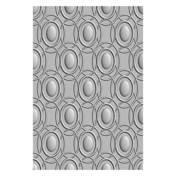 SIZZIX - 3D Textured Impressions Embossing Folder - Cosmopolitan, Golden Rings