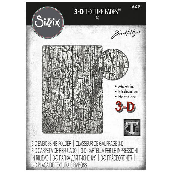 SIZZIX - 3D Textured Impressions Embossing Folder -Cracked by Tim Holtz