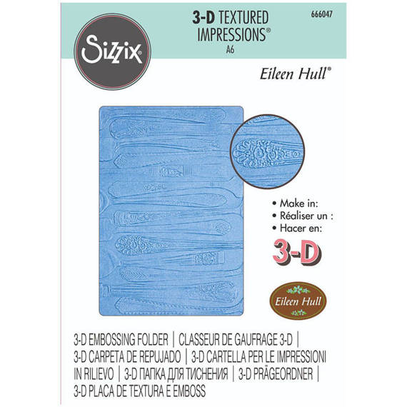 SIZZIX - 3D Textured Impressions Embossing Folder - Silverware Besteck