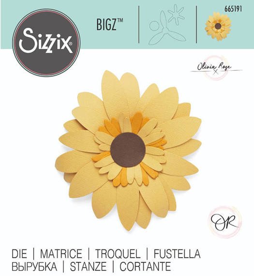 SIZZIX Bigz Stanzform Präge Stanzschablone Cutting Die, Sunflower 665191