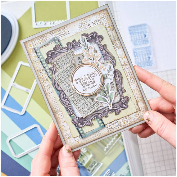 SIZZIX Framelits Stanzform Präge Stanzschablone + Stempelset, Forever Journal Essentials by 49 and Market