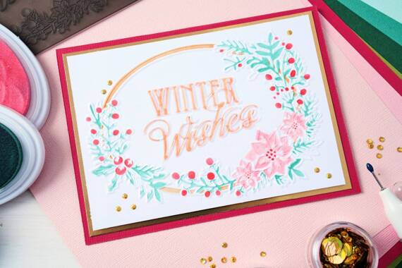 SIZZIX Layered Templates STENCILS Mix Media - Winter Wishes #3