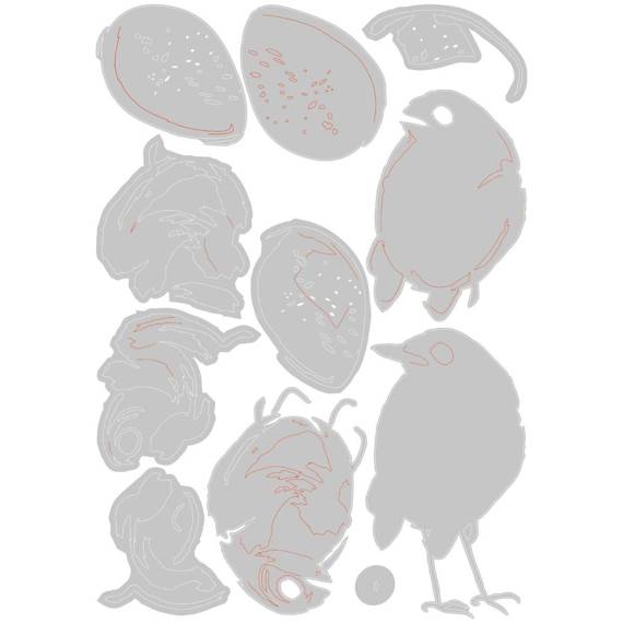 SIZZIX Stanzform Präge Stanzschablone Cutting Die,Bird & Egg Colorize by Tim Holtz