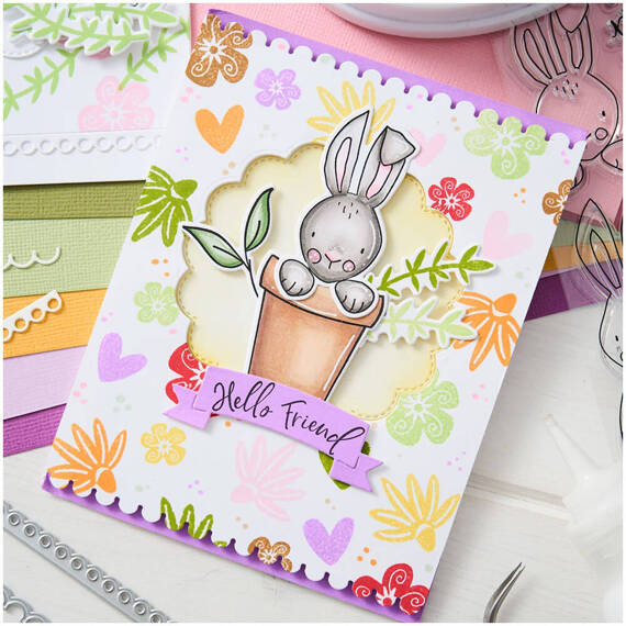 SIZZIX Stanzform Präge Stanzschablone Cutting Die, Bunny Bits & Blooms