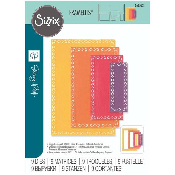 SIZZIX Stanzform Präge Stanzschablone Cutting Die, Deco Rectangles 