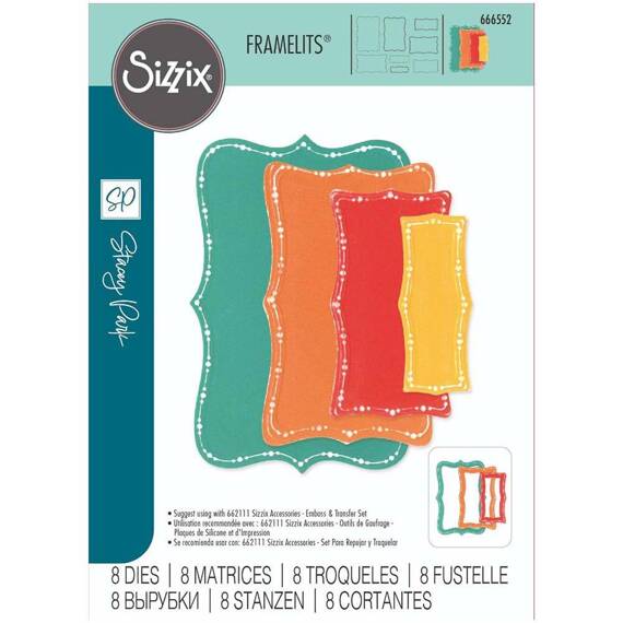 SIZZIX Stanzform Präge Stanzschablone Cutting Die, Doris Dotted Top Note 