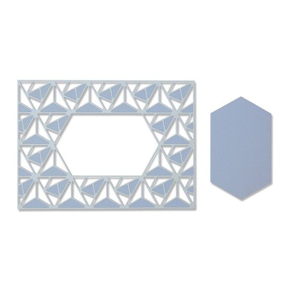 SIZZIX Stanzform Präge Stanzschablone Cutting Die, Geo Lattice Frame 664398