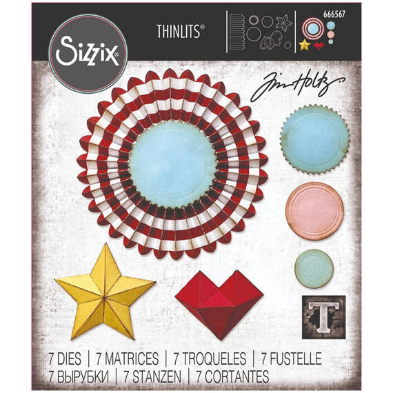 SIZZIX Stanzform Präge Stanzschablone Cutting Die, Rosettes by Tim Holtz