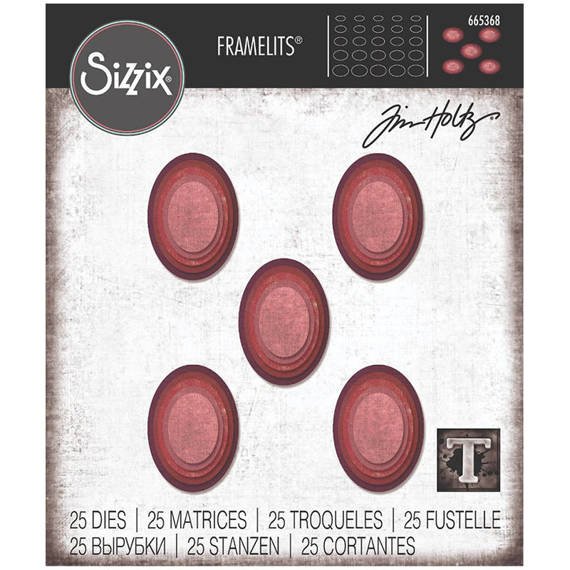 SIZZIX Stanzform Präge Stanzschablone Cutting Die, Stacked Tiles Ovals 665368