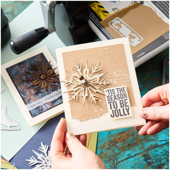 SIZZIX Stanzform Präge Stanzschablone Cutting Die, Vault Winter Wishes by Tim Holtz