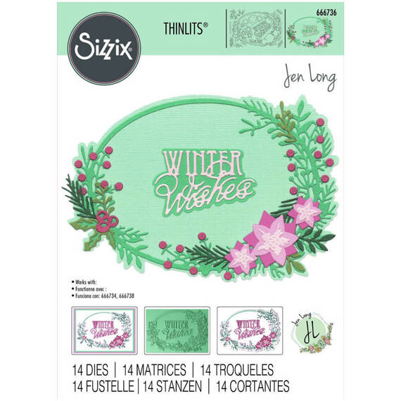 SIZZIX Stanzform Präge Stanzschablone Cutting Die, Winter Wishes #2