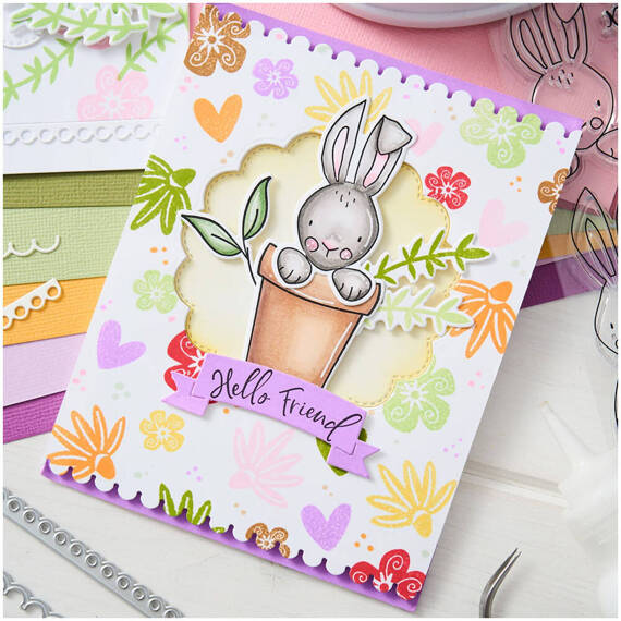 SIZZIX Stempel - Botanical Fruit Obst Blätter