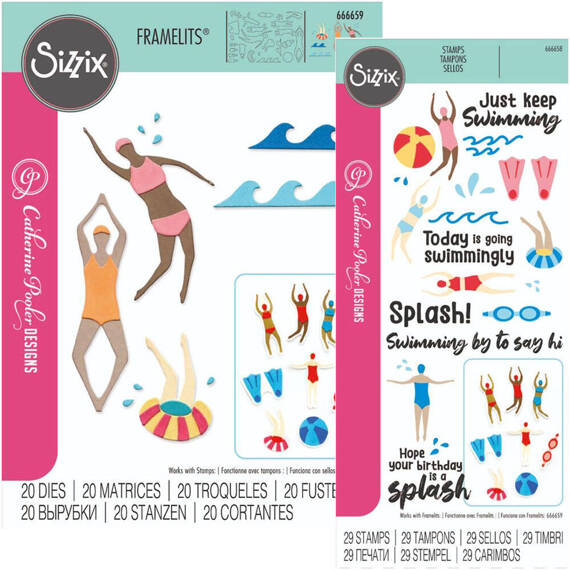 SIZZIX Stempel + Stnzform - Synchronized Swimmers 