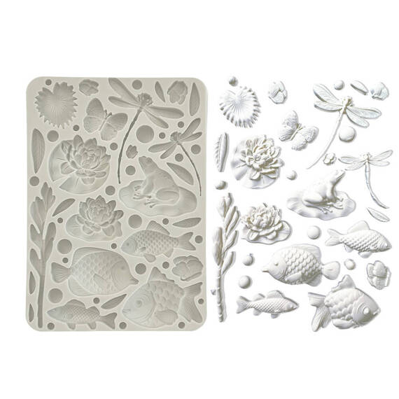 STAMPERIA SILIKONFORM Mold Abformen Gießen Mould, Forest aquatische Fauna und Flora 