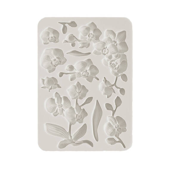 STAMPERIA SILIKONFORM Mold Abformen Gießen Mould, Orchids & Cats orchidee