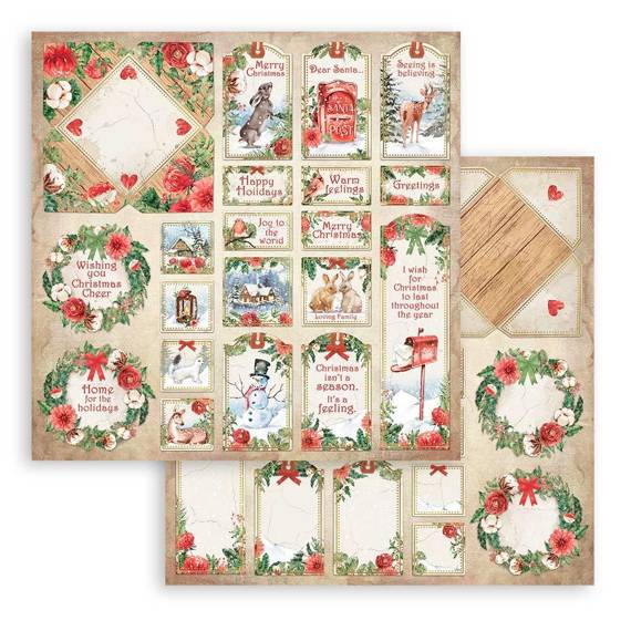 STAMPERIA Set 10 Blatt 15x15cm doppelseitig Scrapbooking Papier 190g, Romantic Home