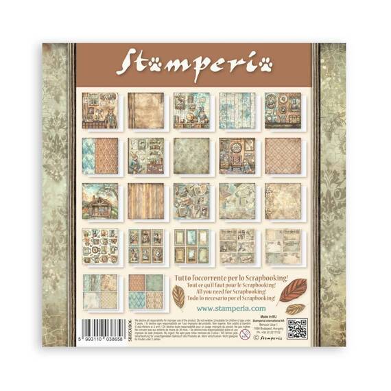 STAMPERIA Set 10 Blatt 20x20cm doppelseitig Scrapbooking Papier 190g, Alterego