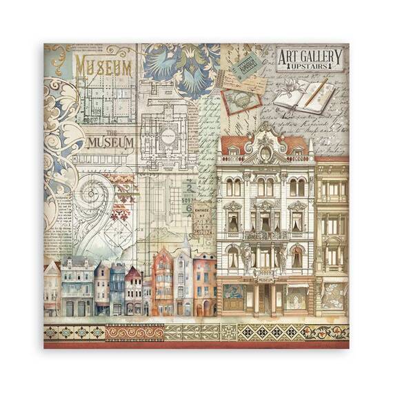 STAMPERIA Set 10 Blatt 20x20cm doppelseitig Scrapbooking Papier 190g, Art of Travelling