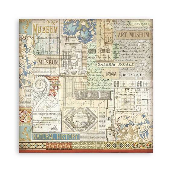 STAMPERIA Set 10 Blatt 20x20cm doppelseitig Scrapbooking Papier 190g, Art of Travelling