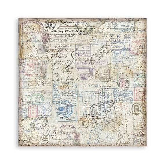 STAMPERIA Set 10 Blatt 20x20cm doppelseitig Scrapbooking Papier 190g, Art of Travelling