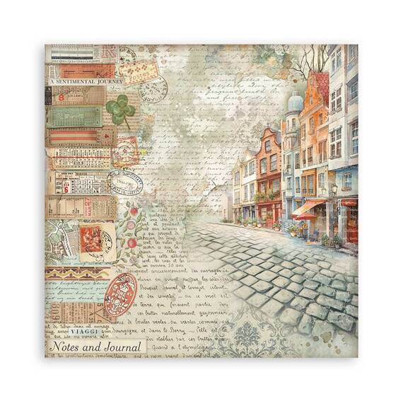 STAMPERIA Set 10 Blatt 20x20cm doppelseitig Scrapbooking Papier 190g, Art of Travelling