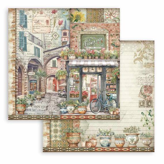 STAMPERIA Set 10 Blatt 20x20cm doppelseitig Scrapbooking Papier 190g, Art of Travelling