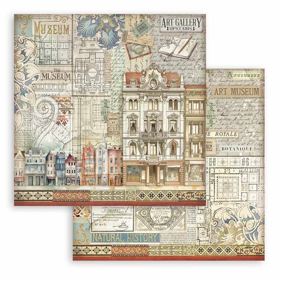 STAMPERIA Set 10 Blatt 20x20cm doppelseitig Scrapbooking Papier 190g, Art of Travelling