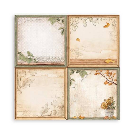 STAMPERIA Set 10 Blatt 20x20cm doppelseitig Scrapbooking Papier 190g, Golden Harmony