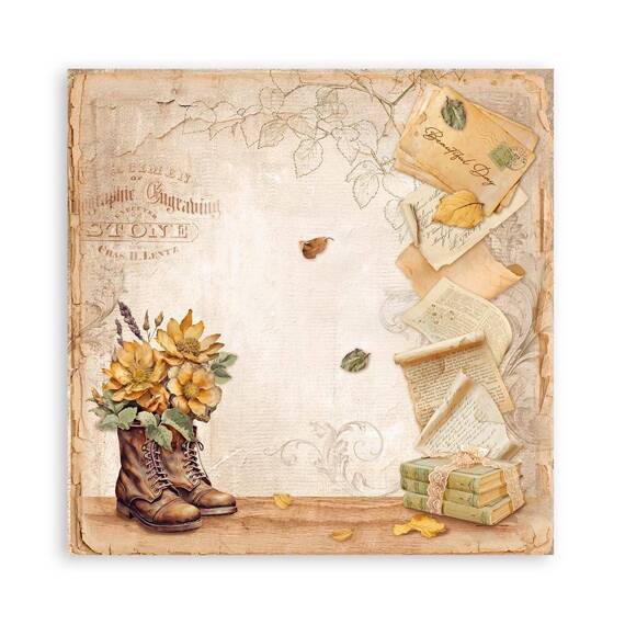 STAMPERIA Set 10 Blatt 20x20cm doppelseitig Scrapbooking Papier 190g, Golden Harmony