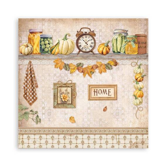 STAMPERIA Set 10 Blatt 20x20cm doppelseitig Scrapbooking Papier 190g, Golden Harmony