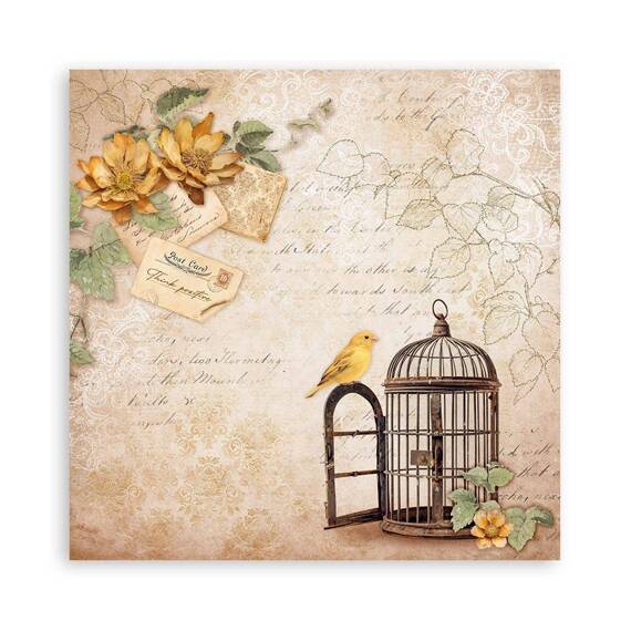 STAMPERIA Set 10 Blatt 20x20cm doppelseitig Scrapbooking Papier 190g, Golden Harmony