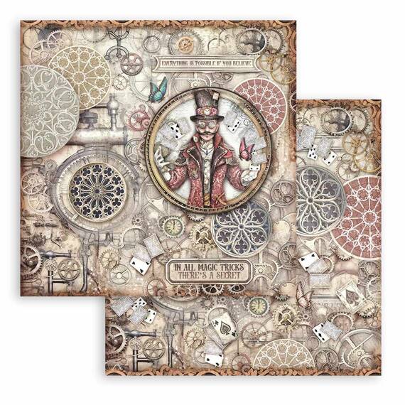 STAMPERIA Set 10 Blatt 20x20cm doppelseitig Scrapbooking Papier 190g, Master of Magic