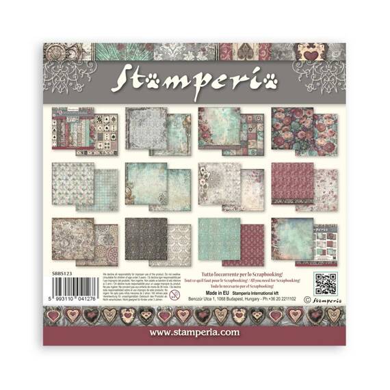 STAMPERIA Set 10 Blatt 20x20cm doppelseitig Scrapbooking Papier 190g,  Master of Magic Hintergrund