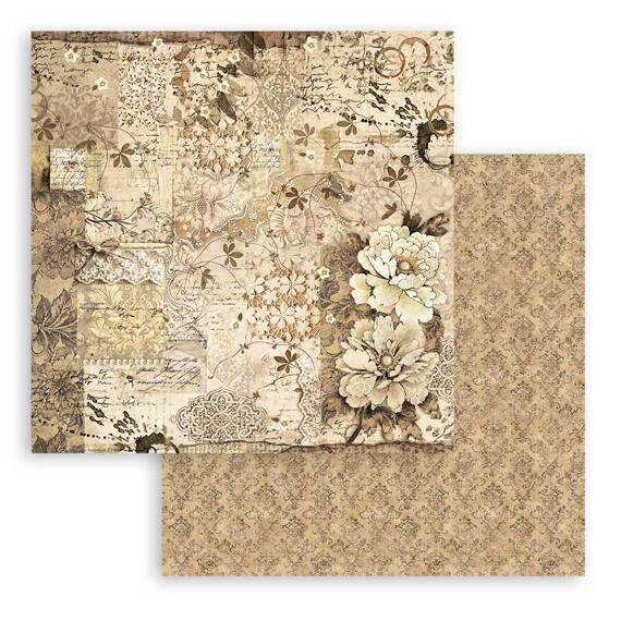 STAMPERIA Set 10 Blatt 20x20cm doppelseitig Scrapbooking Papier 190g, Old lace