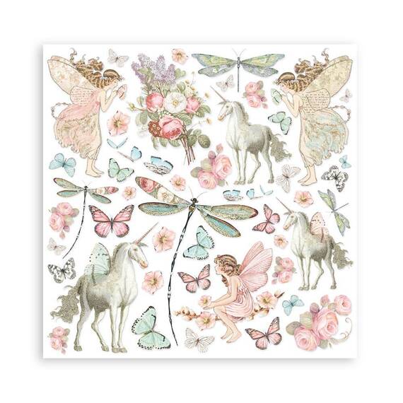 STAMPERIA Set 10 Blatt 20x20cm doppelseitig Scrapbooking Papier 190g, Wonderland